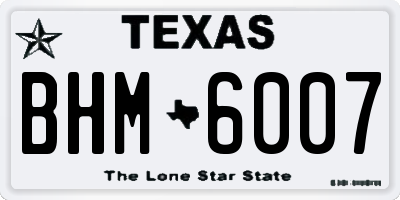 TX license plate BHM6007