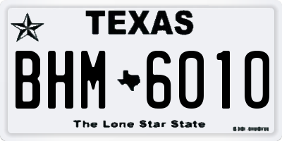 TX license plate BHM6010