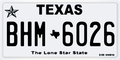 TX license plate BHM6026