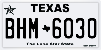 TX license plate BHM6030