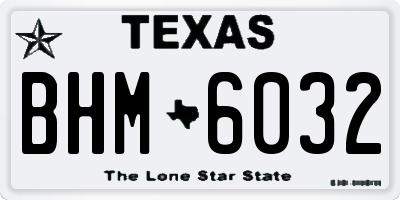TX license plate BHM6032
