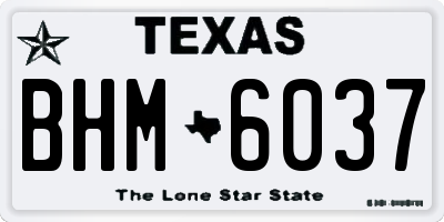 TX license plate BHM6037