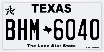 TX license plate BHM6040