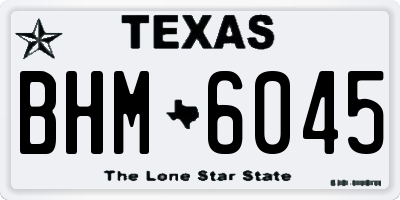 TX license plate BHM6045
