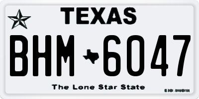 TX license plate BHM6047