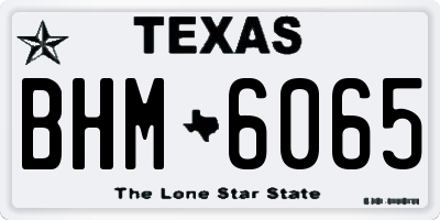 TX license plate BHM6065