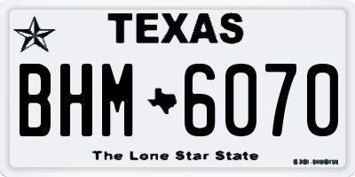 TX license plate BHM6070