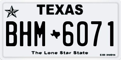 TX license plate BHM6071
