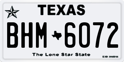 TX license plate BHM6072