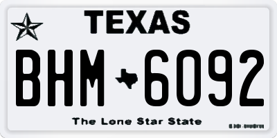 TX license plate BHM6092