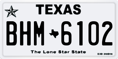 TX license plate BHM6102