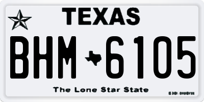TX license plate BHM6105