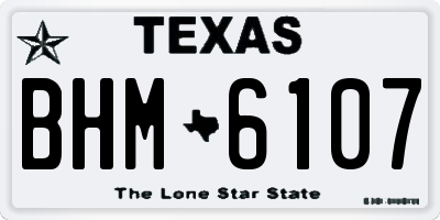 TX license plate BHM6107