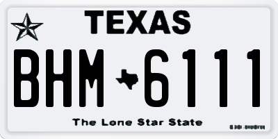 TX license plate BHM6111