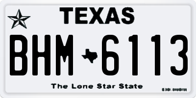TX license plate BHM6113