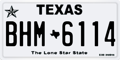 TX license plate BHM6114