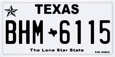 TX license plate BHM6115