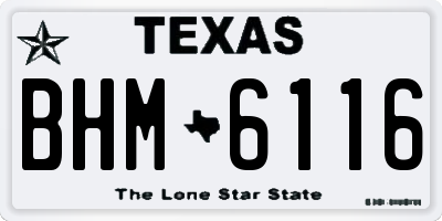 TX license plate BHM6116
