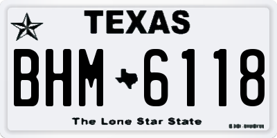 TX license plate BHM6118