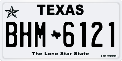 TX license plate BHM6121