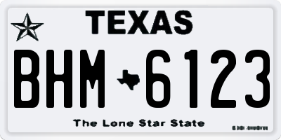TX license plate BHM6123