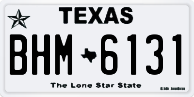 TX license plate BHM6131