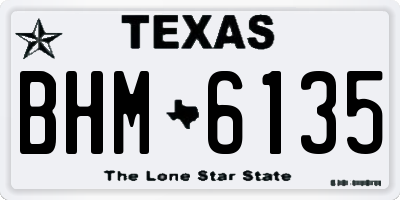 TX license plate BHM6135
