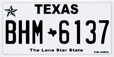 TX license plate BHM6137