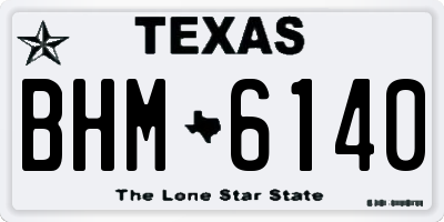 TX license plate BHM6140