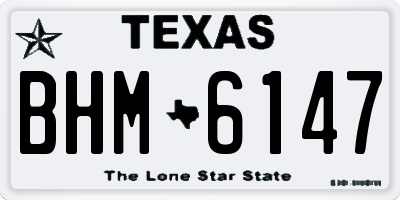TX license plate BHM6147