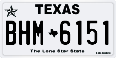 TX license plate BHM6151