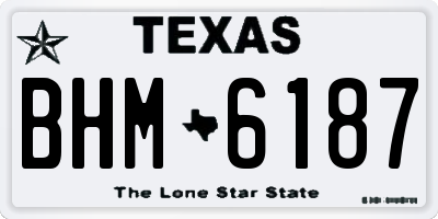 TX license plate BHM6187