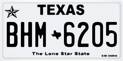 TX license plate BHM6205