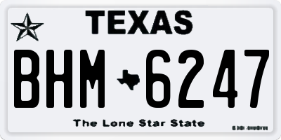 TX license plate BHM6247