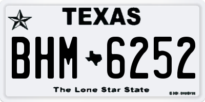 TX license plate BHM6252