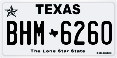 TX license plate BHM6260