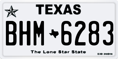 TX license plate BHM6283