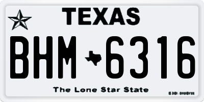 TX license plate BHM6316