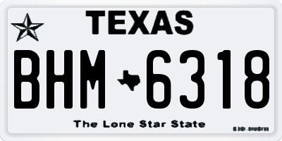 TX license plate BHM6318