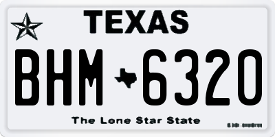 TX license plate BHM6320