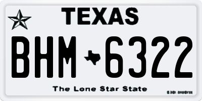 TX license plate BHM6322