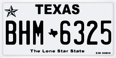 TX license plate BHM6325
