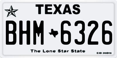 TX license plate BHM6326