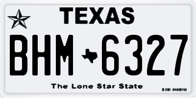 TX license plate BHM6327