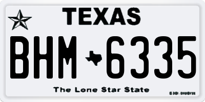 TX license plate BHM6335