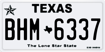 TX license plate BHM6337