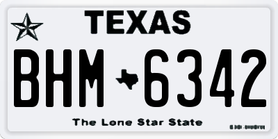 TX license plate BHM6342