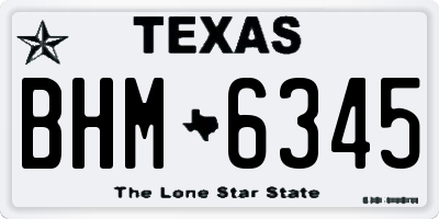 TX license plate BHM6345