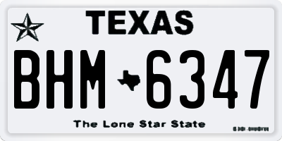TX license plate BHM6347