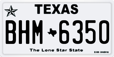 TX license plate BHM6350